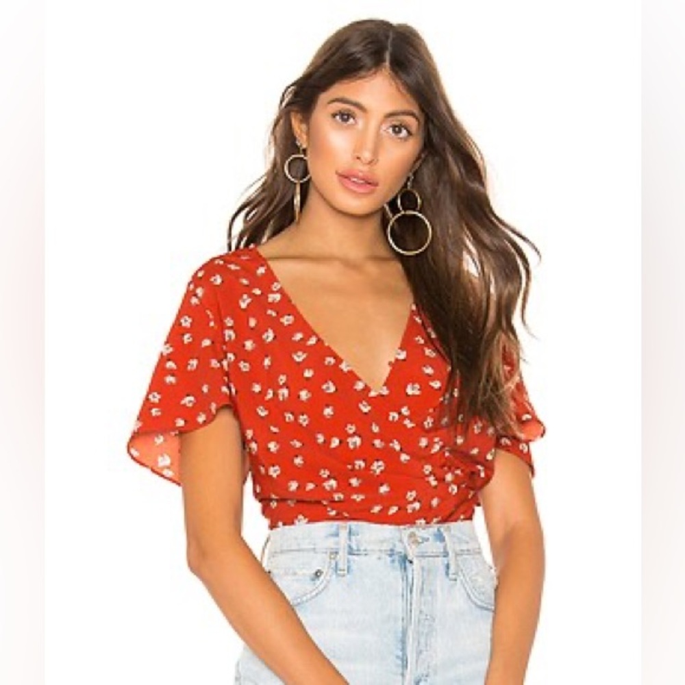 Heartloom Floral Blouse in Red
